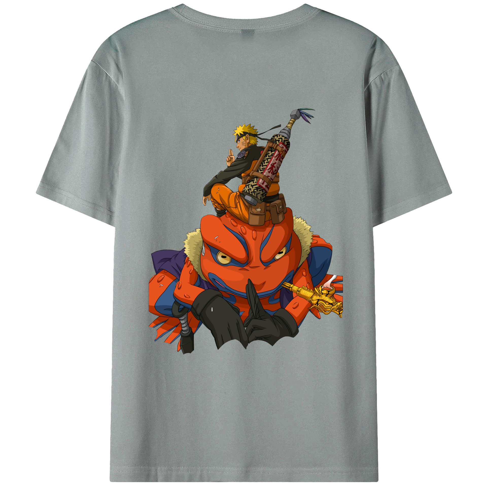 （画像用） NARUTO -ナルト- うずまき ナルト Uzumaki Naruto 綿100％ メンズ半袖Tシャツ（バックプリント） 通気性